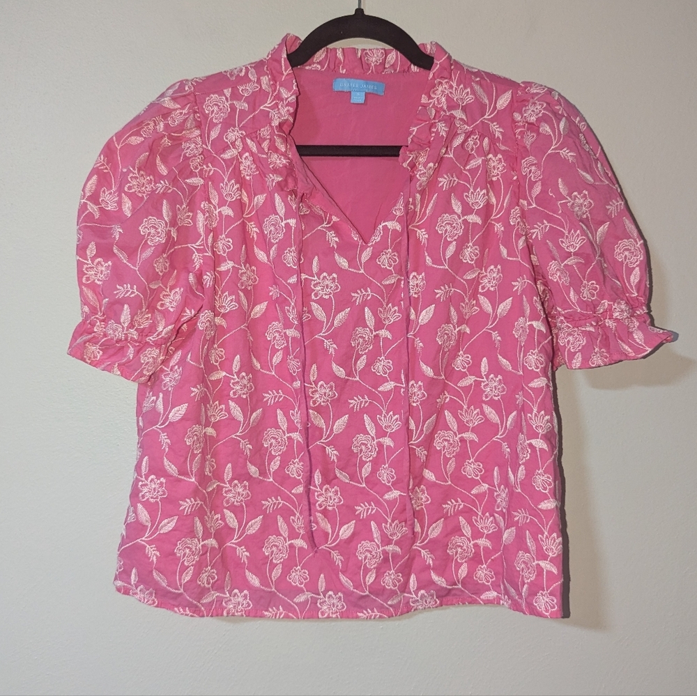 S Draper‎ James Pink Embroidered Top